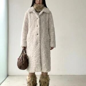 Snow Bunny Creamy White Fur Coat Slavic Bimbo Y2K